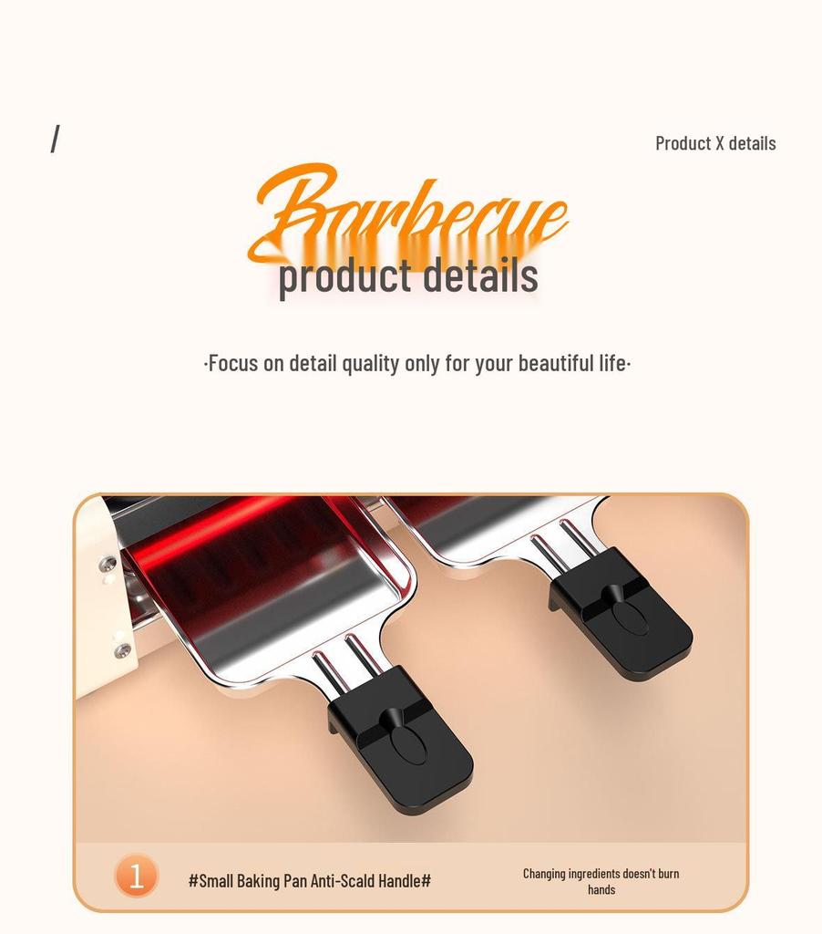 AUX Dual-Layer Electric Grill & Baking Pan - Removable, Washable, Home Barbecue Rack