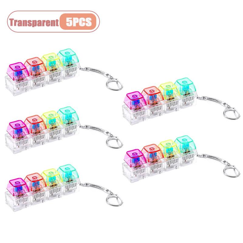 Mechanical Keyboard Switch Tester Keychain Fidget with LED Light DIY Keycap Stress Relief Clicker for Office Desk Anxiety Gift