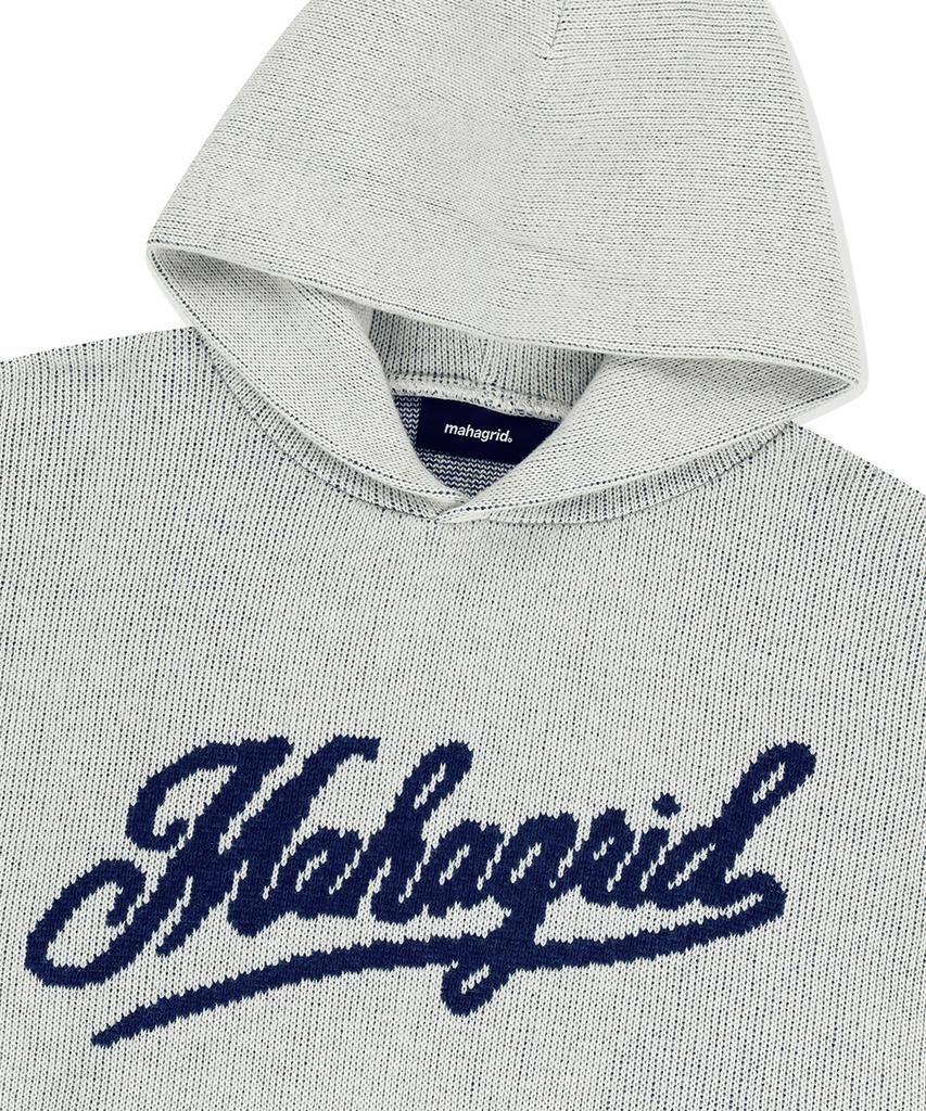 MAHAGRID Script Logo Knit Hoodie Ivory(Mg2Efmk640A)