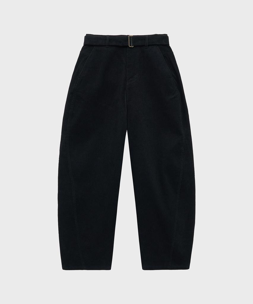 NOIRER FOR WOMAN Cotton Curved Corduroy Pants (Black)