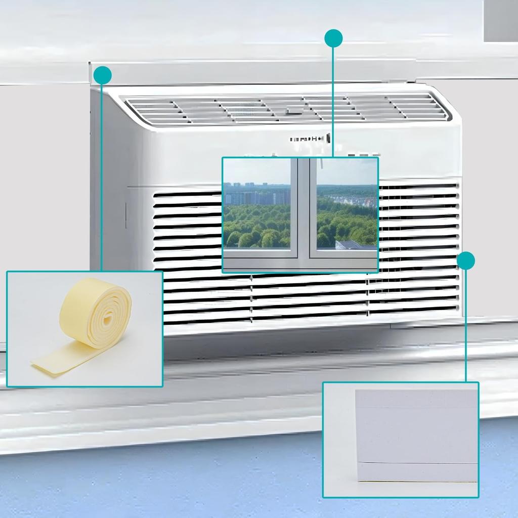Foam Block for Midea U Shaped Window Air Conditioner Units, Air Conditioner Window Seal Kit,Winter Summer,Prevent Cold/hot Air Leakage.