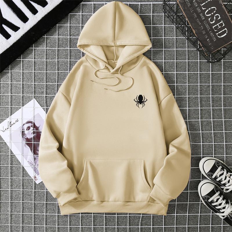 Autumn And Winter Men's And Women's Pullover Fashion Sweatshirt Loose Casual Spider Pattern Hooded Pullover Sports Top
