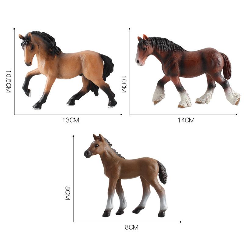 Kids Simulation Clydesdale Horse Foal Stallion Ranch Horse Static Solid Animal Model Ornament Toy