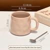 Hand-Pinch Textured Ceramic Mug with Spoon