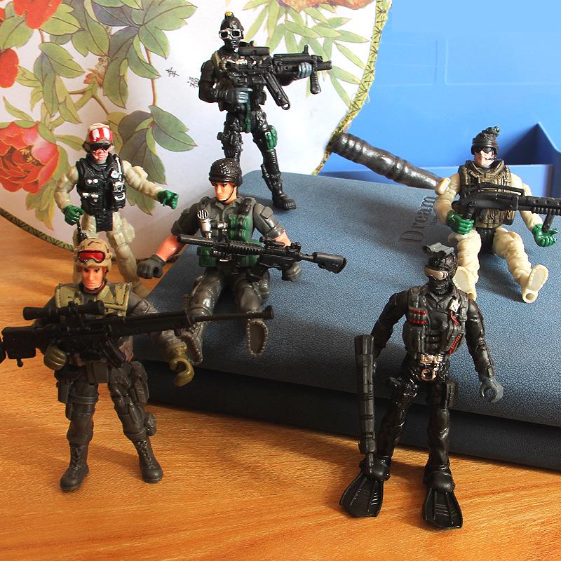 Elite Counter-Terrorism Special Forces Articulated Action Figure 10cm Soldier with Weapon & Zombie