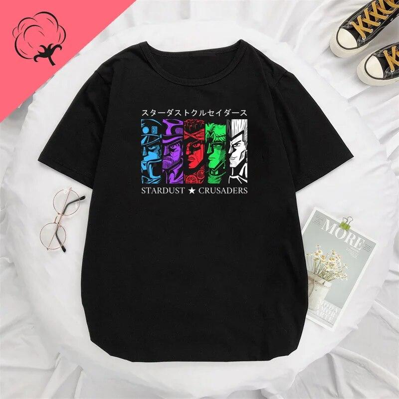 Kawaii Clothes Jojo Bizarre Adventure T Shirt Unisex Anime Tops Harajuku Unisexga Streetwear Unisex Casual Tee Ropa Hombre Masculinas
