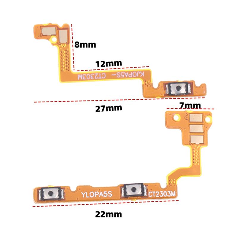 1 Piece Power On / Off Switch Button Side Volume Up Down Buttons Flex Cable Replacement Parts For Oppo A5S A7N