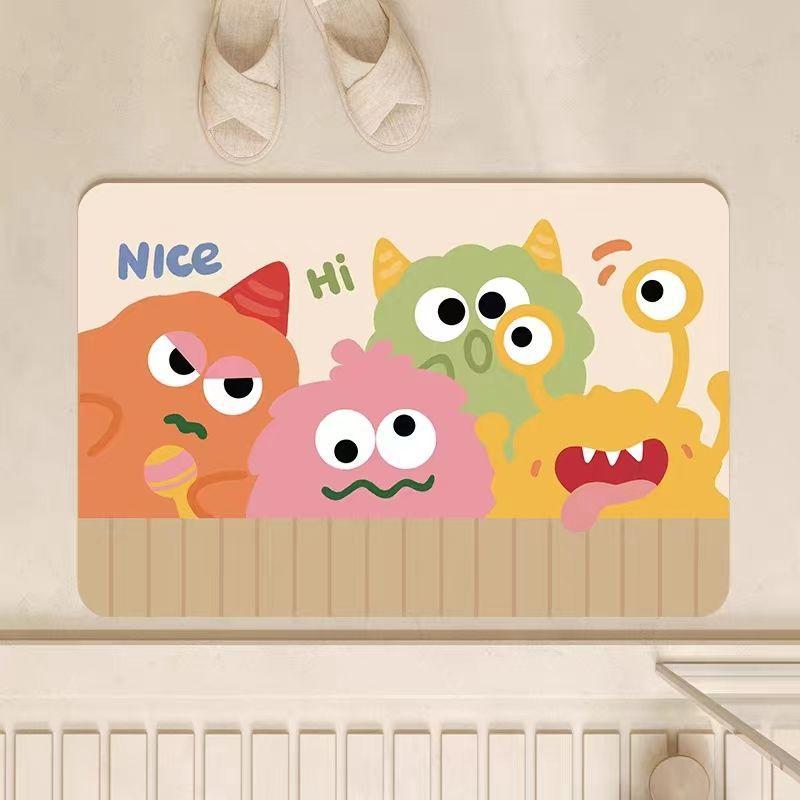 Cartoon Diatom Mud Mat Cute Absorbent Dirty Easy To Take Care of Non-slip Mat Bathroom Bathroom Quick Drying Mat