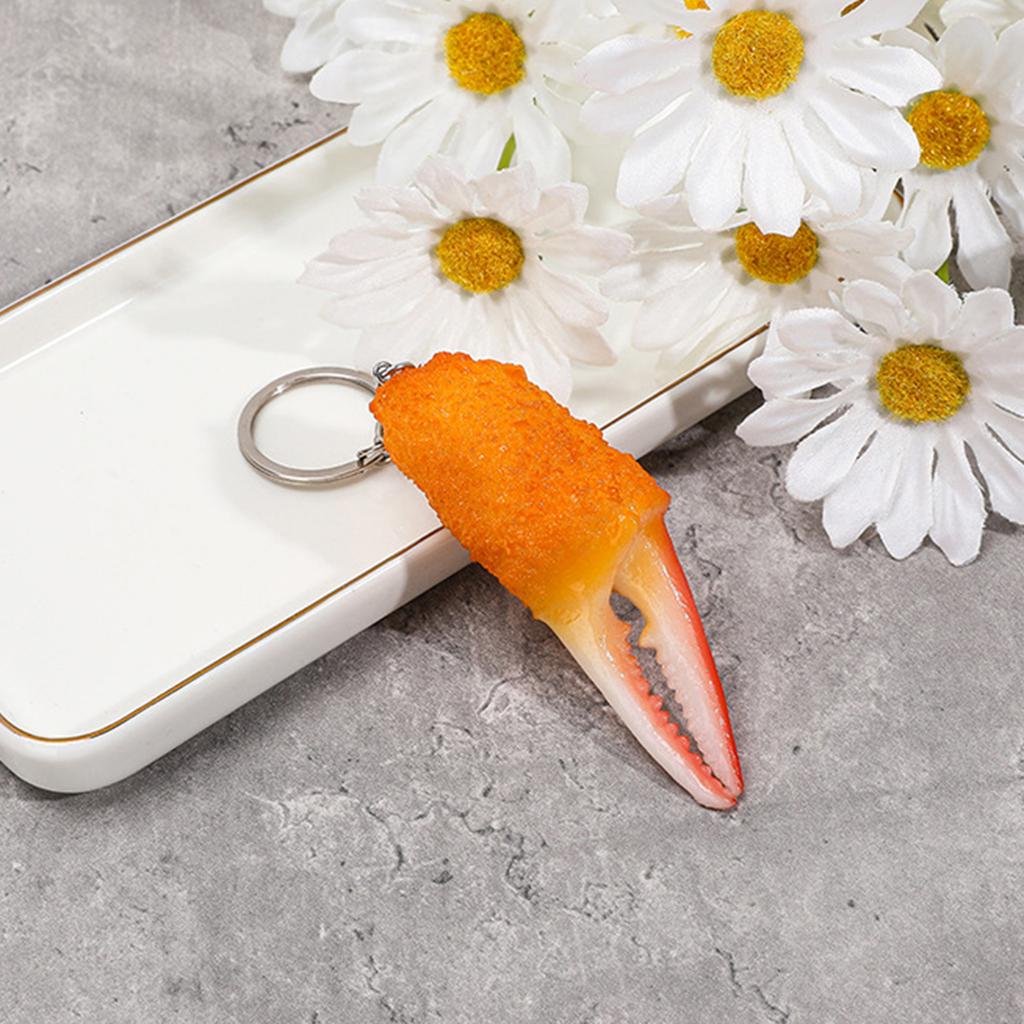 Portachiavi Cibo Finto a Forma di Granchio Regalo per Amico Famiglia Design Decorativo Ideale per l'Essenziale Quotidiano