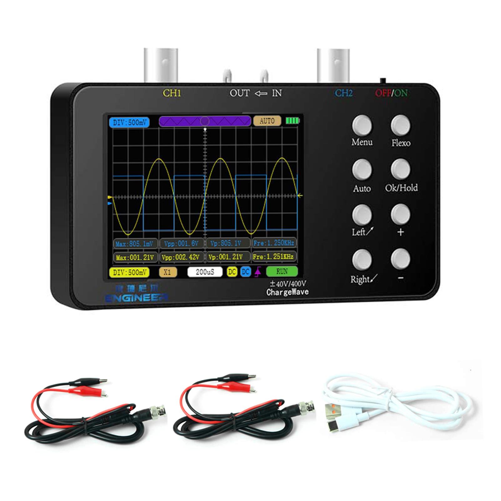 

Цифровий осцилограф Двоканальний 50М Частота дискретизації 10М Аналогова смуга пропускання 6А Вимірювання форми струму 20КБ Глибина пам яті