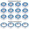 TRZX 16-Piece Metal Rubber Sealed Bearing Kit Upgrade Parts for Tamiya TT-02B RC Car
