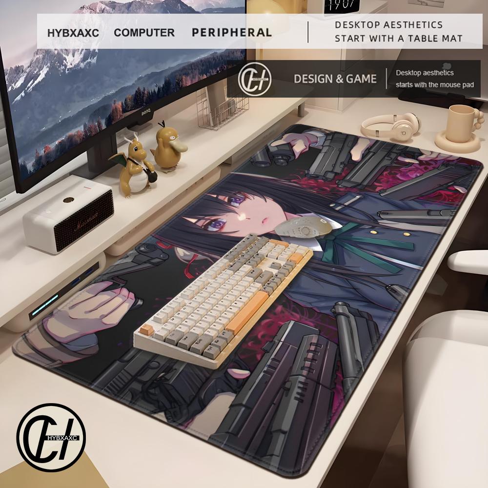 Alfombrilla de Ratón Gamer Lycoris Recoil Linda Alfombrilla de Escritorio HD Alfombrillas Extensibles para Teclado Gamer Grandes 90x40cm Alfombrilla de Ratón Gamer XXL
