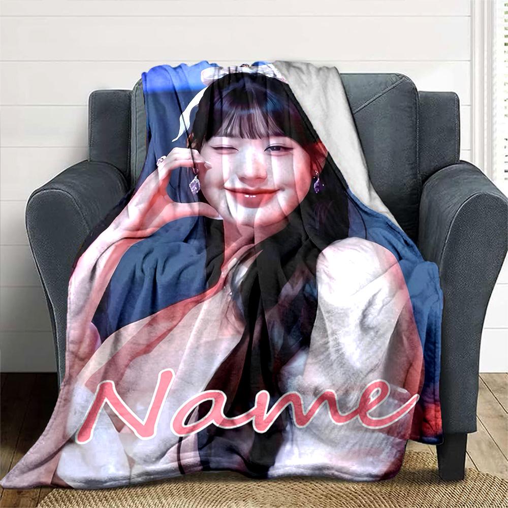 Customiz Name Personality Wonyoung Blanket Soft &Warm Sofa Office Bed Travel Lunch Break Blanket, Gift Suitable All Seasons