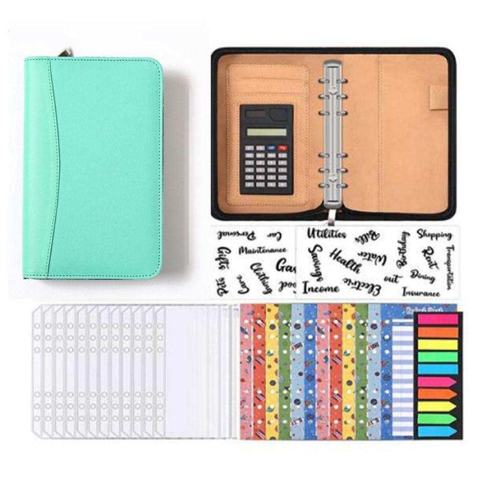 PU Leather Portfolio Binder Cover A6 Work Record Book Memo Book File Folder  Document Storage