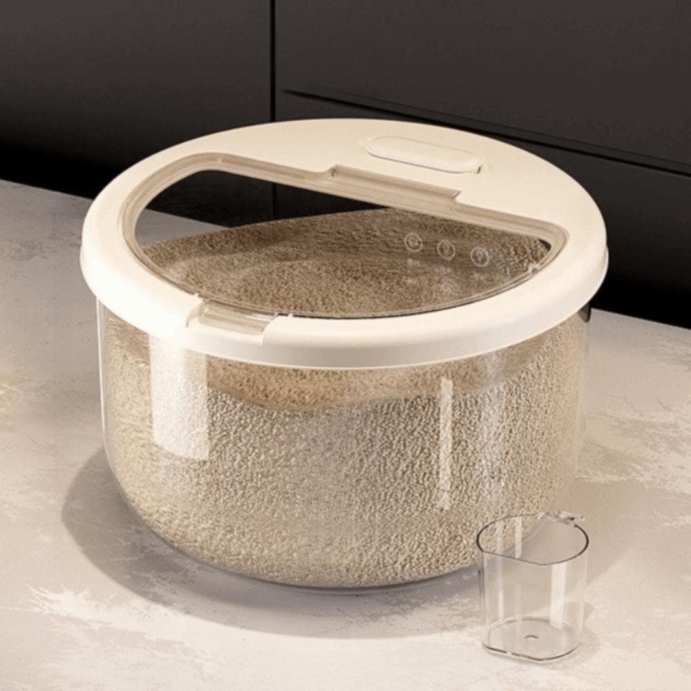 Round Shape Rice Sealed Box Insect-proof Dry Food Dispenser New Rice Storage Container Kitchen Use