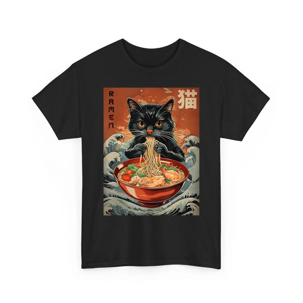 Cat Ramen Japanese Funny Graphic Tees Kawaii Cat Anime Unisex TShirt Unisex T-Shirt XXL