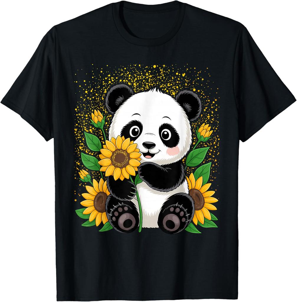 Panda Bear with Sunflowers, Panda Bear T-Shirt