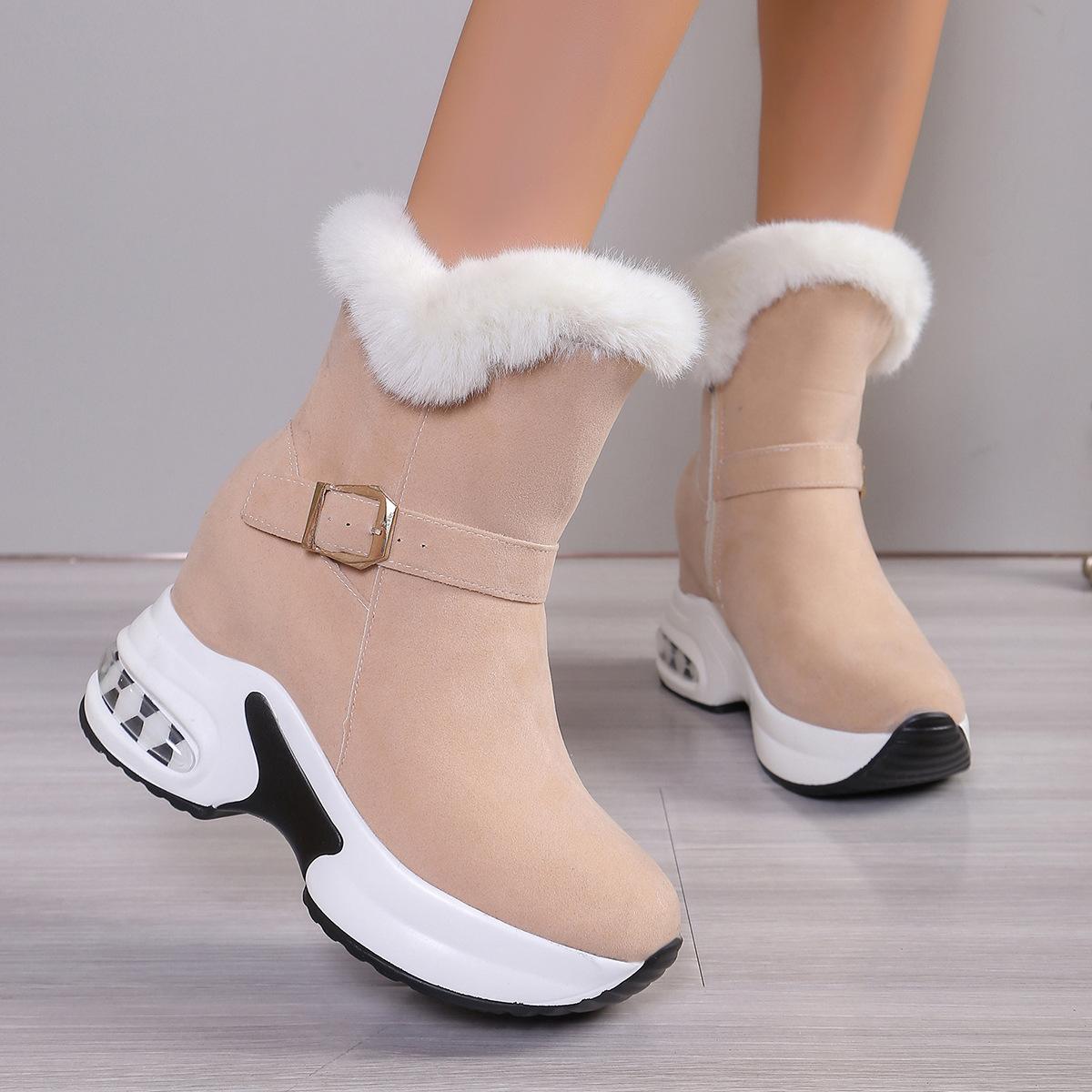 

Large size snow boots for women s autumn and winter new European and American style velvet thickened warm medium tube snow boots cotton boots for wome 43