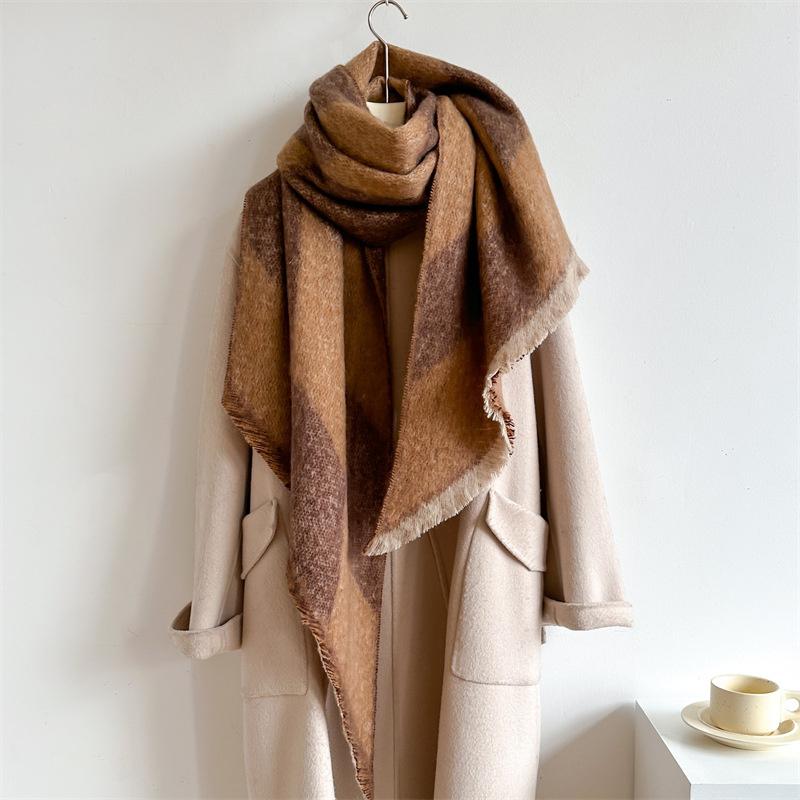 New Thickened and Elongated Winter Scarf Cashmere Feeling Shawl and Wraps Pashmina Neckerchief Bufanda Female Poncho 48Colors