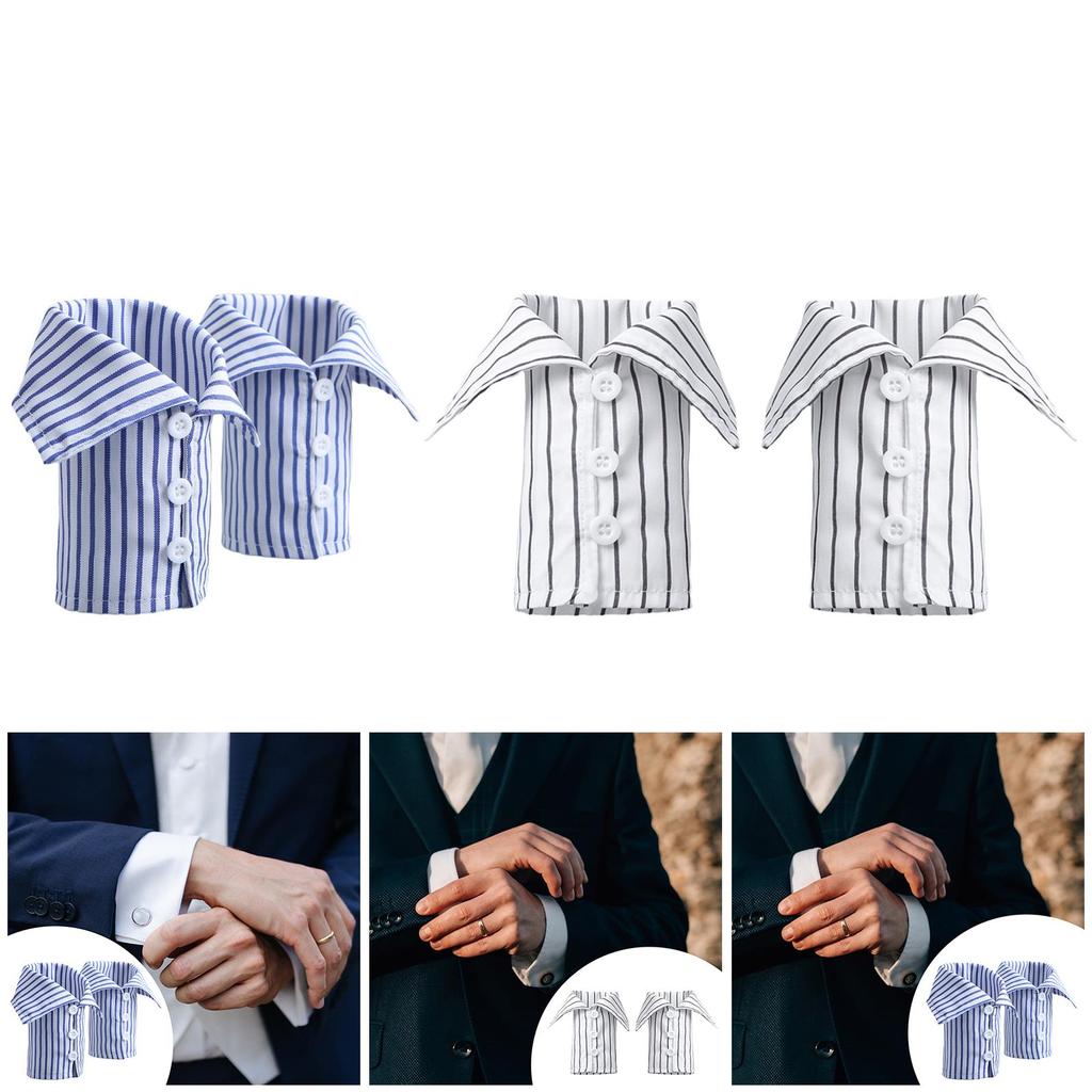 2x Fake Handgelenkmanschetten Ärmel DIY Modisches Outfit Abnehmbar Kostümzubehör Kleidung Verzierungen für Anzug Mantel Accessoires