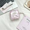 Pu Heart Shape Womens Hygiene Pad Case With Portable Makeup Storage For Travel