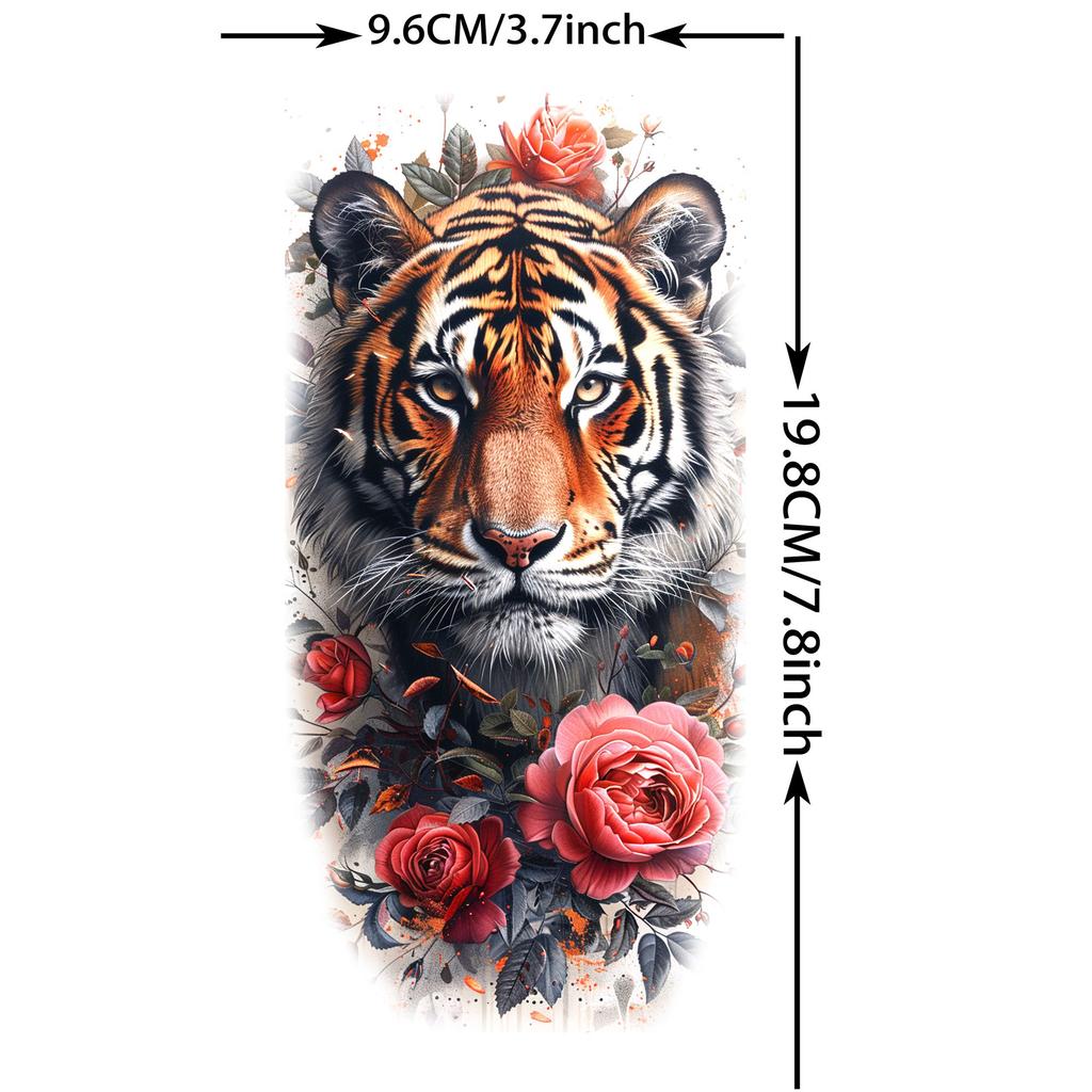 1 list Unikátní Akvarelový Lev Tygr Zvířata Dočasné Tetování Dlouhotrvající Vodotěsný Liška Sova Falešná Tetovací Nálepka Body Art Tetování
