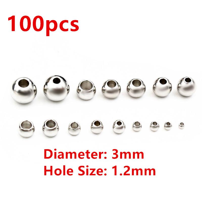 30-100pcs 2-8mm Stainless Steel Gold Color Spacer Beads Charm Loose Bead DIY Bracelets Necklace Beads for Jewelry Making Charms