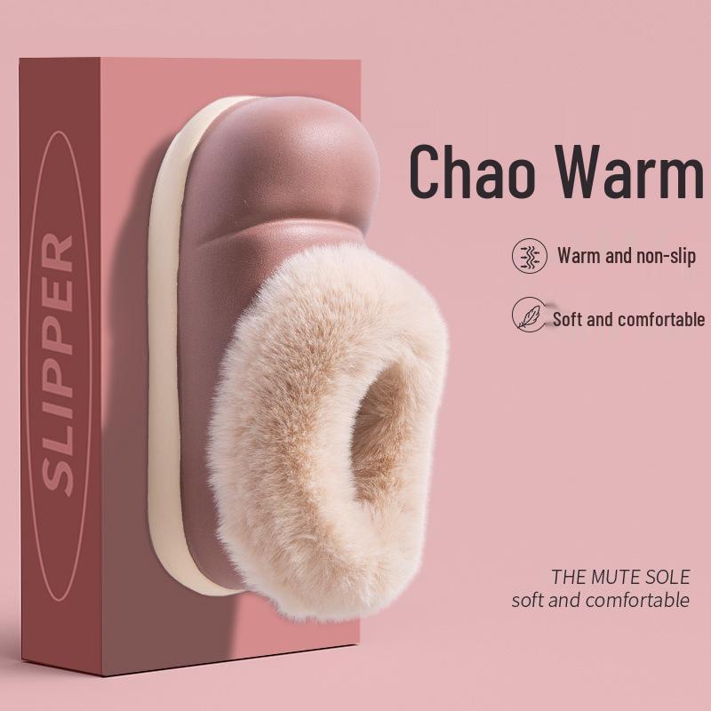 2025 Kuschelige Wasserdichte Baumwoll-Hausschuhe für Mädchen: Winter mit Samtfutter, dicke Sohle, für den Außenbereich