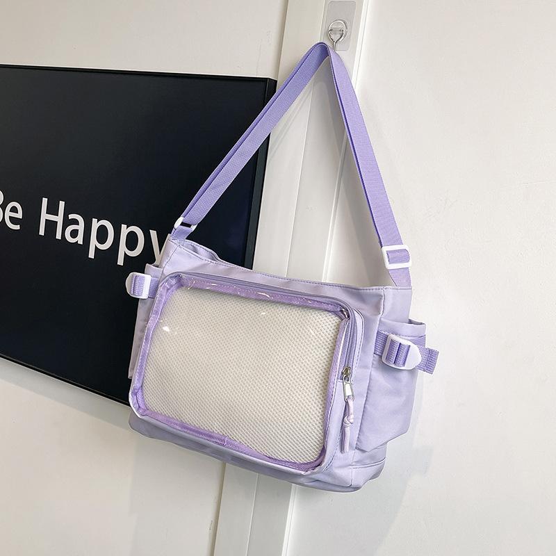 Transparent Single Shoulder Crossbody Baby Bag Pain Bag College Style Versatile Simple Large Capacity Class Book Carrier Bag Female