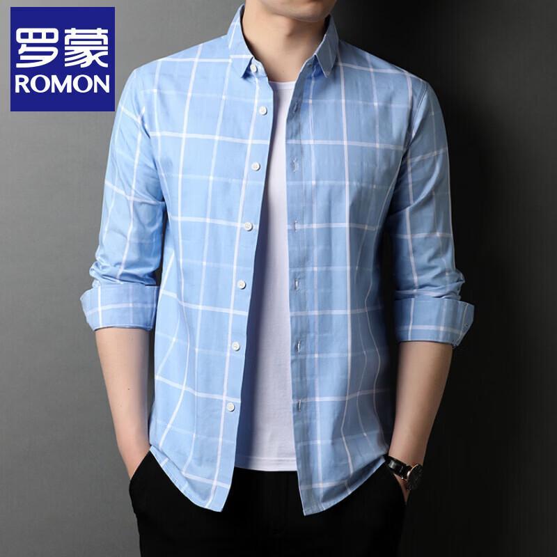 Luomeng Herren Business Casual Kariertes Langarmhemd