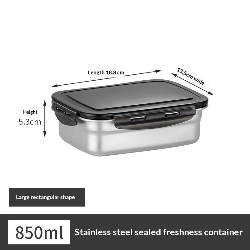 Fresh Keeping Stainless Steel Food Box Reusable Lunch Container with Leakproof Lid for Outdoor Travel Camping