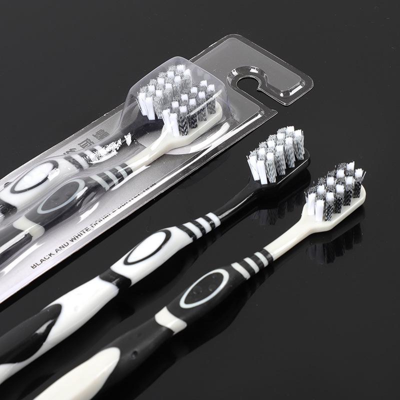 Spiral Bristle Toothbrush for Adults - Smoke Stain Remover, Family Pack, Black & White, Men s Special