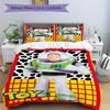 3pcs Buzz Lightyear Space Ranger Print Bedding Set (1 Cover + 2 Pillowcases, Without Inserts) D007