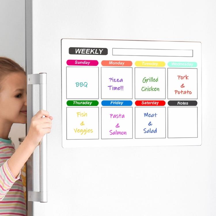 Stylish Acrylic Memo Pad with Magnet Durable Fridge Reminder Whiteboard for Home