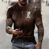 2024 Men's Vintage Clock Print T-Shirt Men's Street Casual Wear Men's Summer Fashion Top Men's Sports Sweat Wicks Short Sleeve