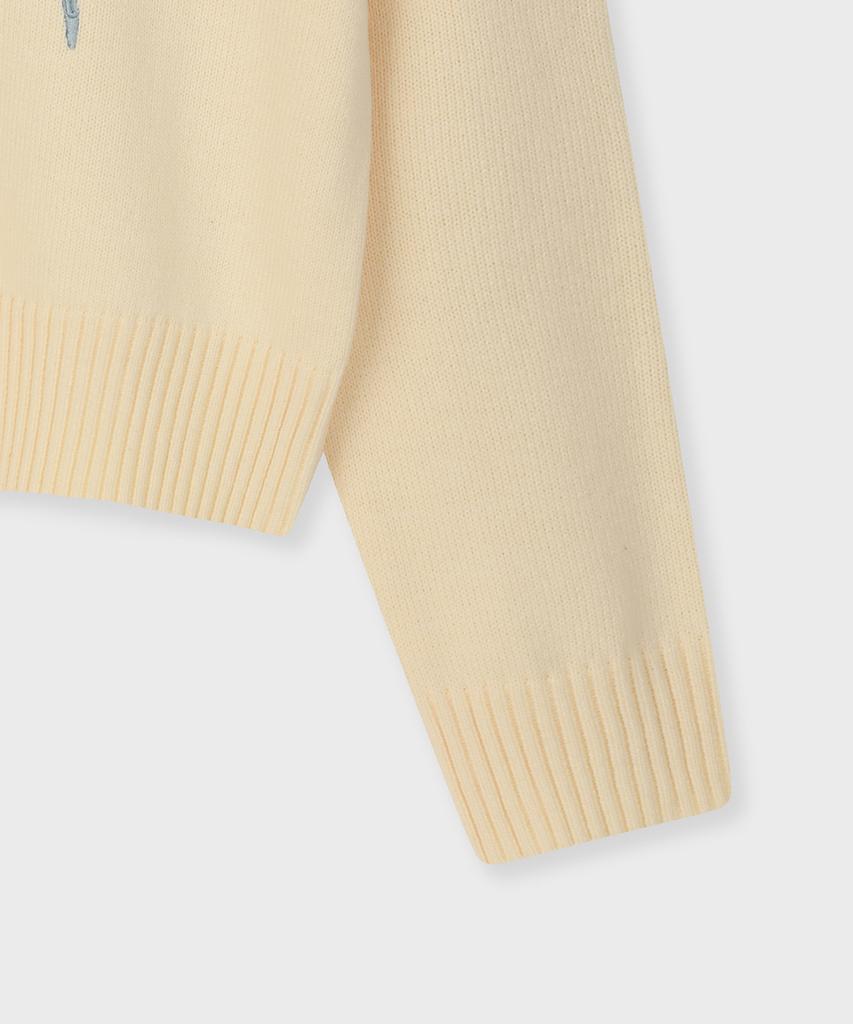 FALLETT Drawing Flower Knit Ivory