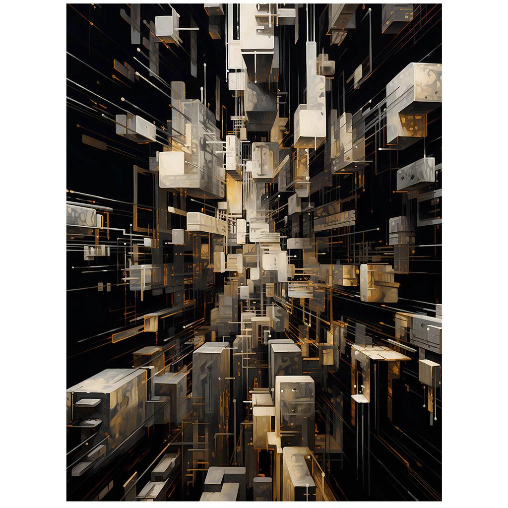 Złoty Labirynt Złoty Labirynt, 50X70 Cm, Rama Drewniana Ciemny Brąz, Papier Matowy 230 Gsm