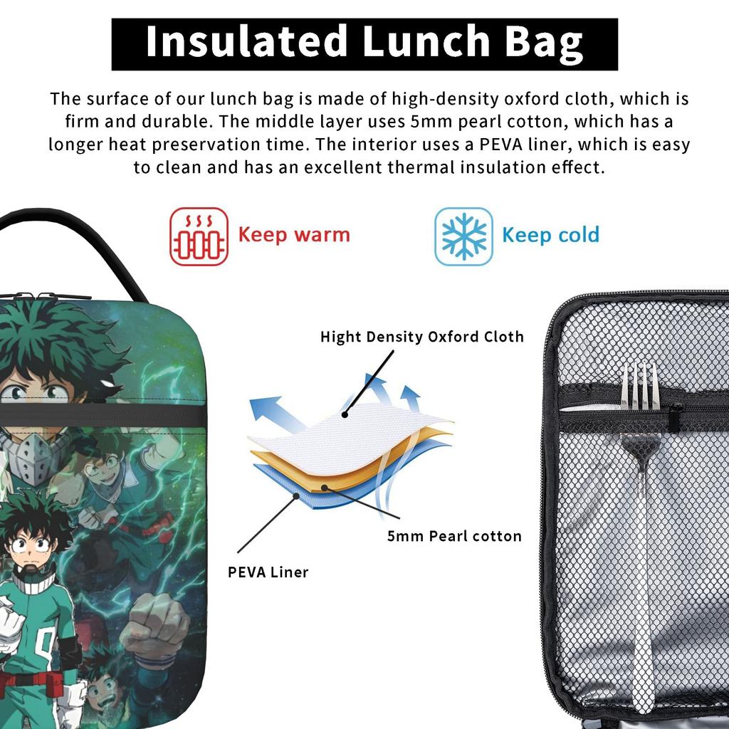 MHA Insulated Lunch Bags Cooler Bag Reusable,Lunch Container  Portable Tote Lunch Box Men Women Work  Outdoor