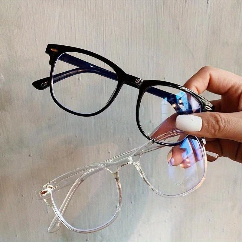 

1pc Blue Light Blocking Glasses Clear Lens For Women & Men білий