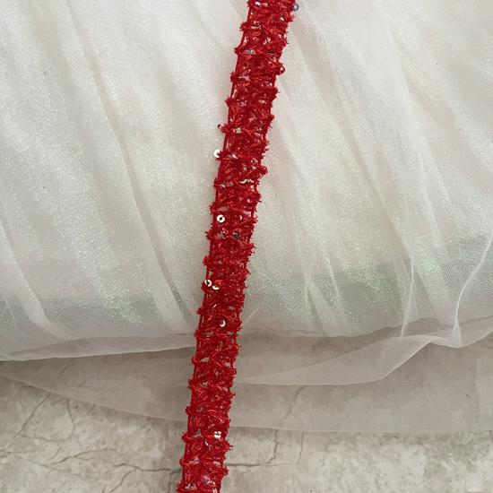 1.5cm Wide Black, White & Pink Hollow Lace Trim with Light Luxury Sequins - DIY Ribbon for Fragrance Style Crafts