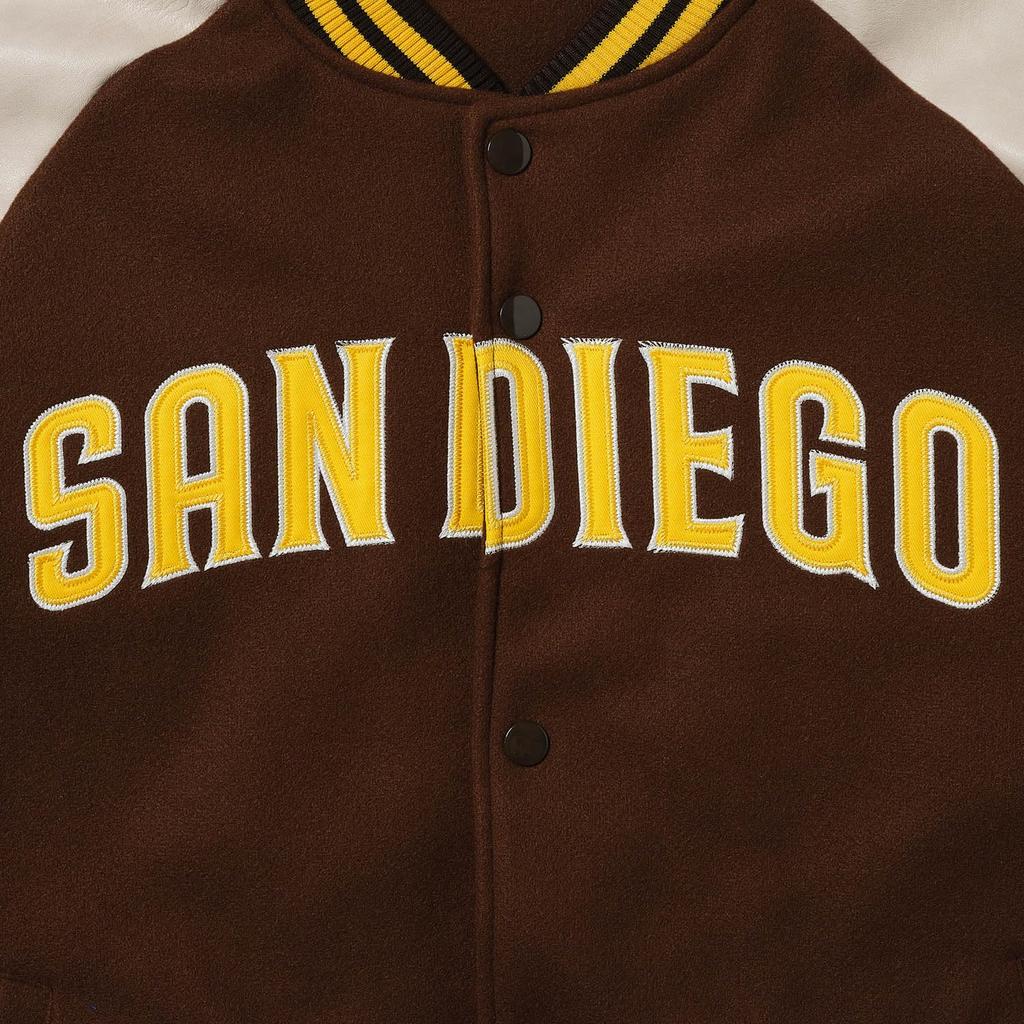 Fanatics MLB Standard Logo Pu Melton San Diego Brown Jacket, Padres, ML2325FW02, (Brown)