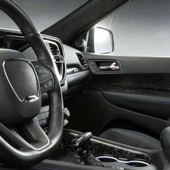 4x Carbon Fiber Door Handle Bowl Cover Trim For Dodge Durango + Accessories