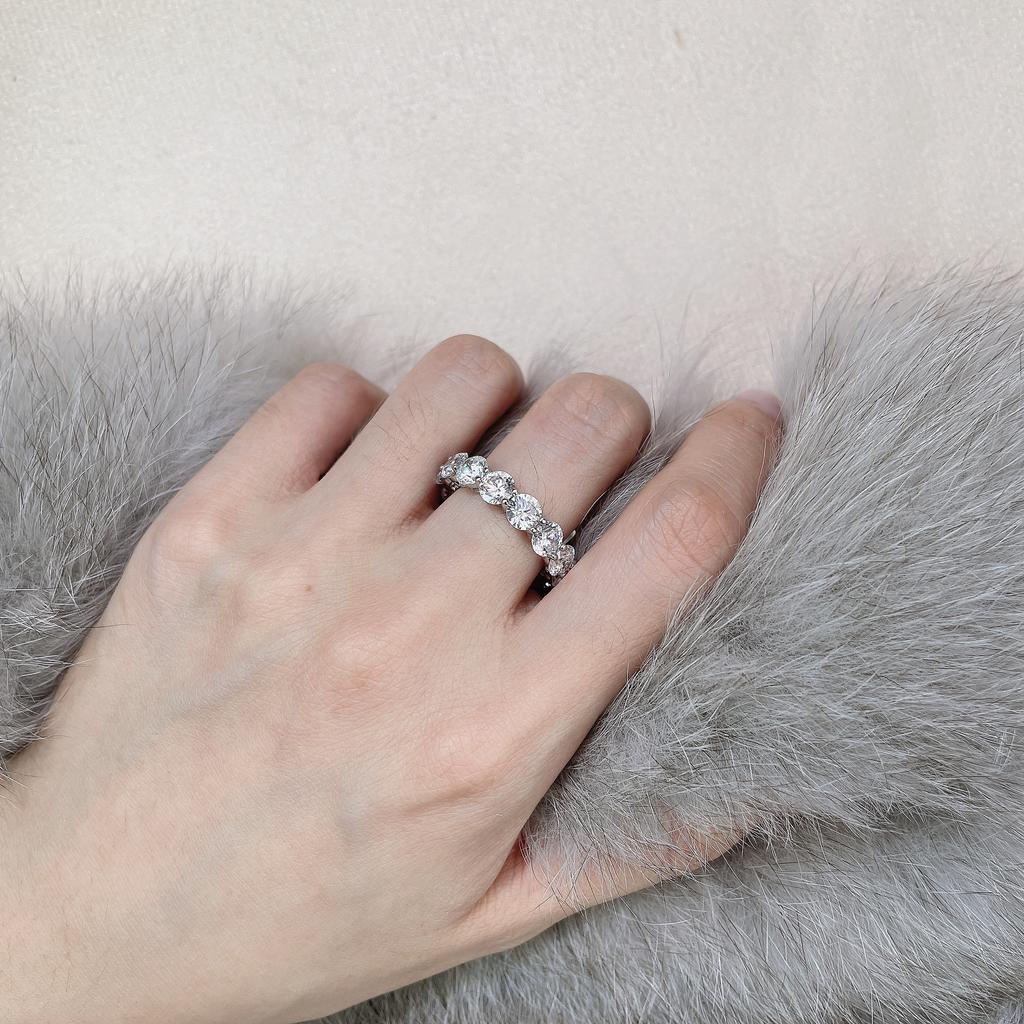 Tancise S925 Sterling Silver Jewelry Inlaid Zircon Female Design Ring.