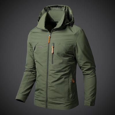 Wasserdichte Herrenjacke, Kapuzenjacke, Herren-Freizeitjacke, vielseitiges lockeres Jugend-Top