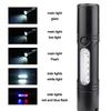 Rechargeable Zoom LED Flashlight With Whistle,USB Fast Charging 5 Modes With Red And Blue Warning Lights IP44 Life Waterproof