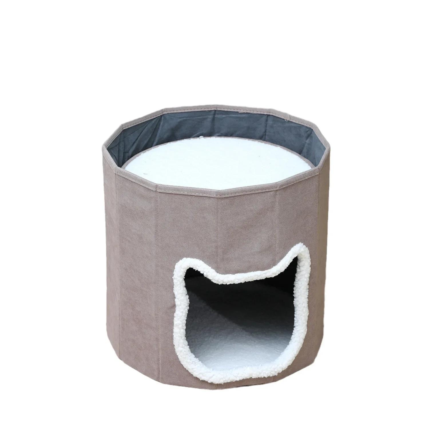 

Новые лежанки для кошек, живущих в помещении, складная кровать для кошек, пещера, домик для кошек с моющимися подушками, кровать для котят, палатка для домашних животных, маленькая