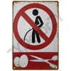 Figure de Dessin Animé Rétro Humoristique Panneau Métallique Imprimé Toilettes Salle de Bain Plaque Murale Drôle Bar Pub Décoration Suspendue à la Porte Intérieure