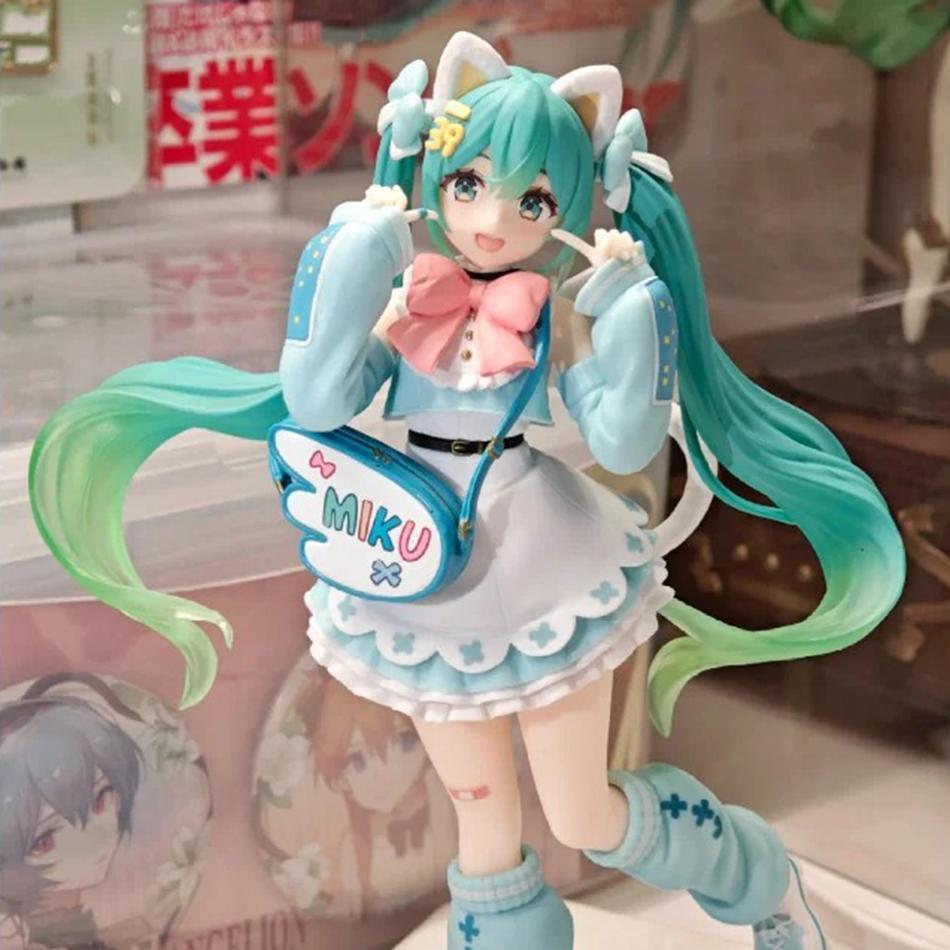 Hatsune Miku Modell Anime Mädchen Figuren Mode Schick Stehende Haltung Figuren Auto Dekoration Puppe Kinderspielzeug Geburtstagsgeschenk