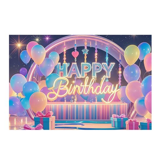 Happy Birthday Banner Hintergrund, Party Foto Hintergrundtuch für Feier, Girlande Flaggen Dekoration für Kinder Frauen, Happy Birthday Zubehör