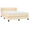 3126330 vidaXL Lit à sommier tapissier avec matelas Crème 140x200 cm Tissu